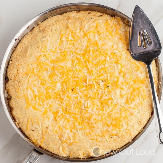 tamale pie in a skillet