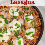 One Pan Skillet Lasagna with Chopped Basil