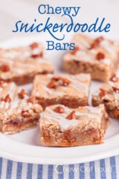 Chewy Snickerdoodle Bars with Drizzled Icing