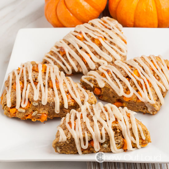 Triple Pumpkin Scones Cream Cheese Icing