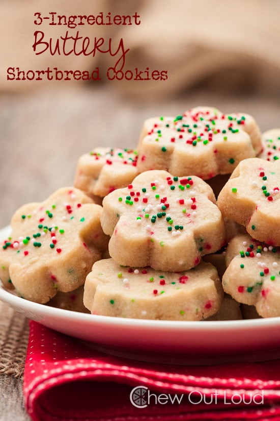 3-Ingredient Buttery Shortbread Cookies - Chew Out Loud