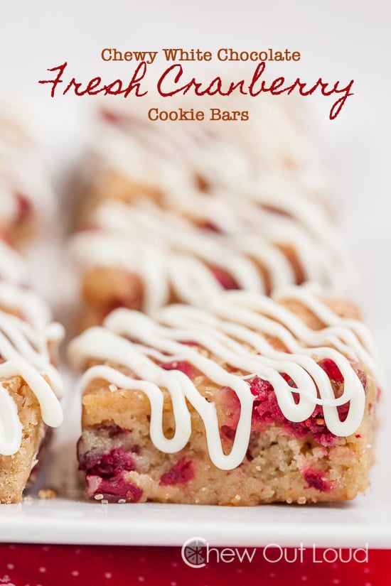 Chewy White Chocolate Cranberry Bars