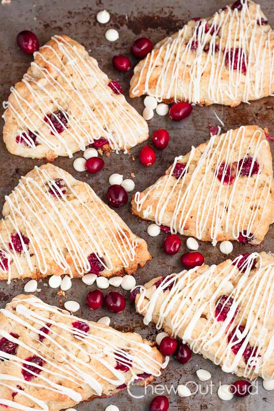 White chocolate cranberry scones