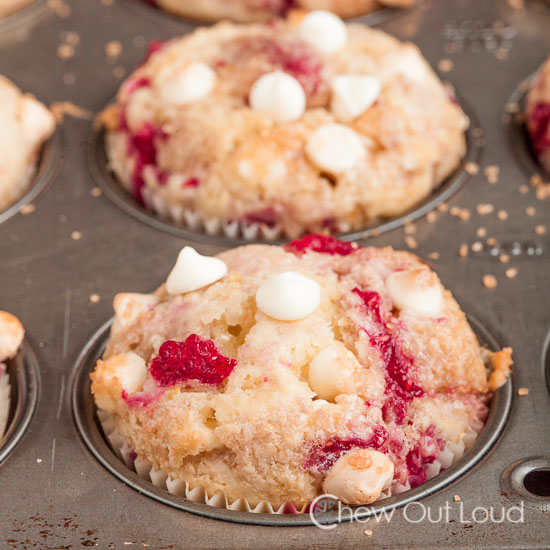 white chocolate raspberry muffins 2