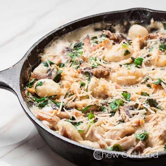 One Pot Chicken Gnocchi with Spinach