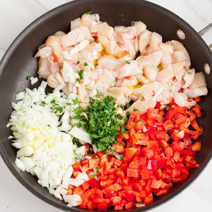 Thai Chicken and Rice in a pan