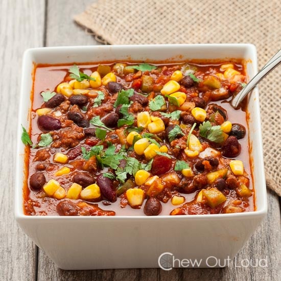 Slow Cooker Chili with Black Beans and corn