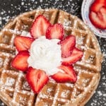 Wheat Waffle with Strawberry and Whipped Cream