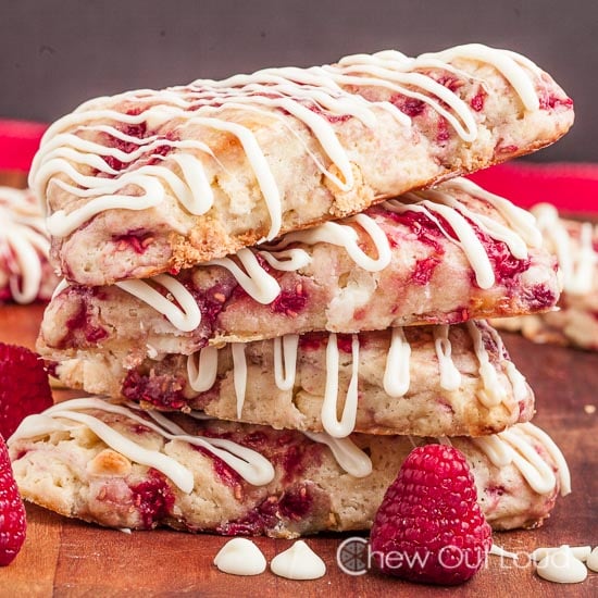 White chocolate raspberry scones