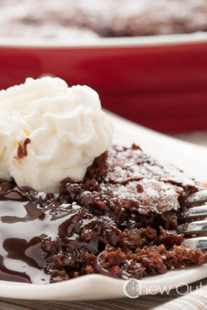 Chocolate Pudding Cake with Whipped Cream