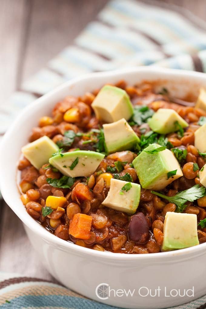 Lentil black bean chili 3