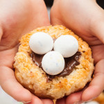 coconut macaroon nutella nest cookies