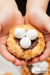 coconut macaroon nutella nest cookies