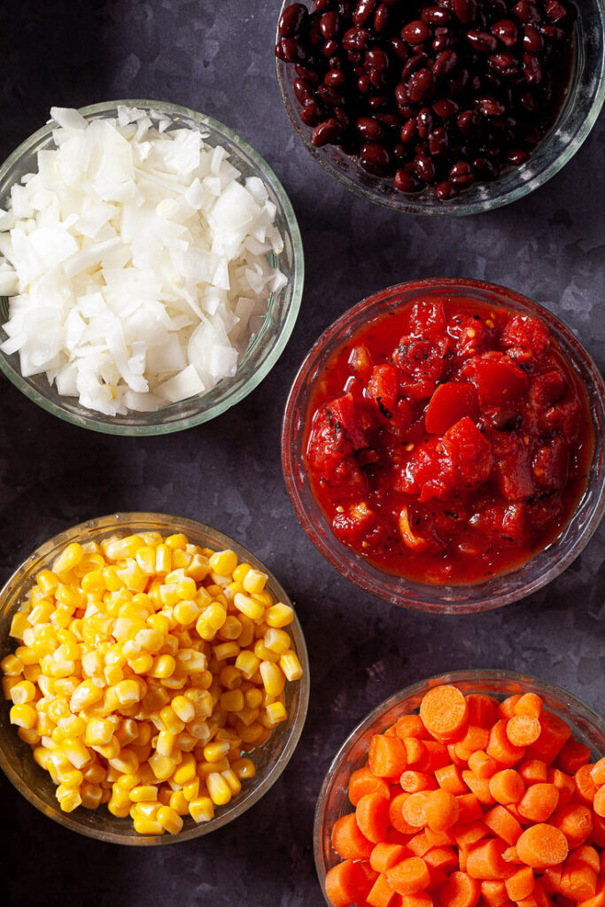lentil chili ingredients