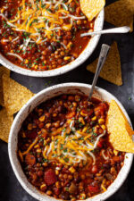 Lentil Chili with Black Beans | Chew Out Loud