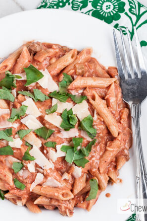 Creamy Bruschetta Pasta with Parmesan and Herb