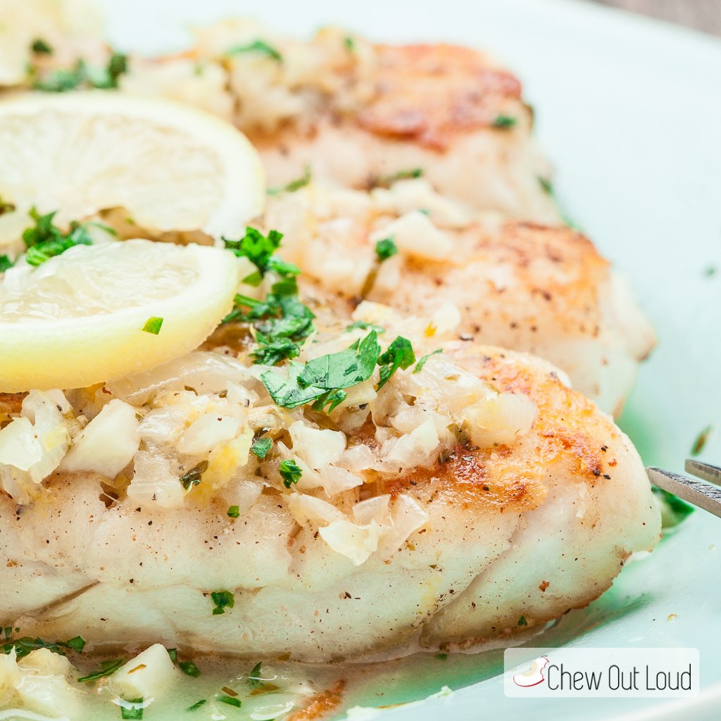 white fish with lemon butter sauce