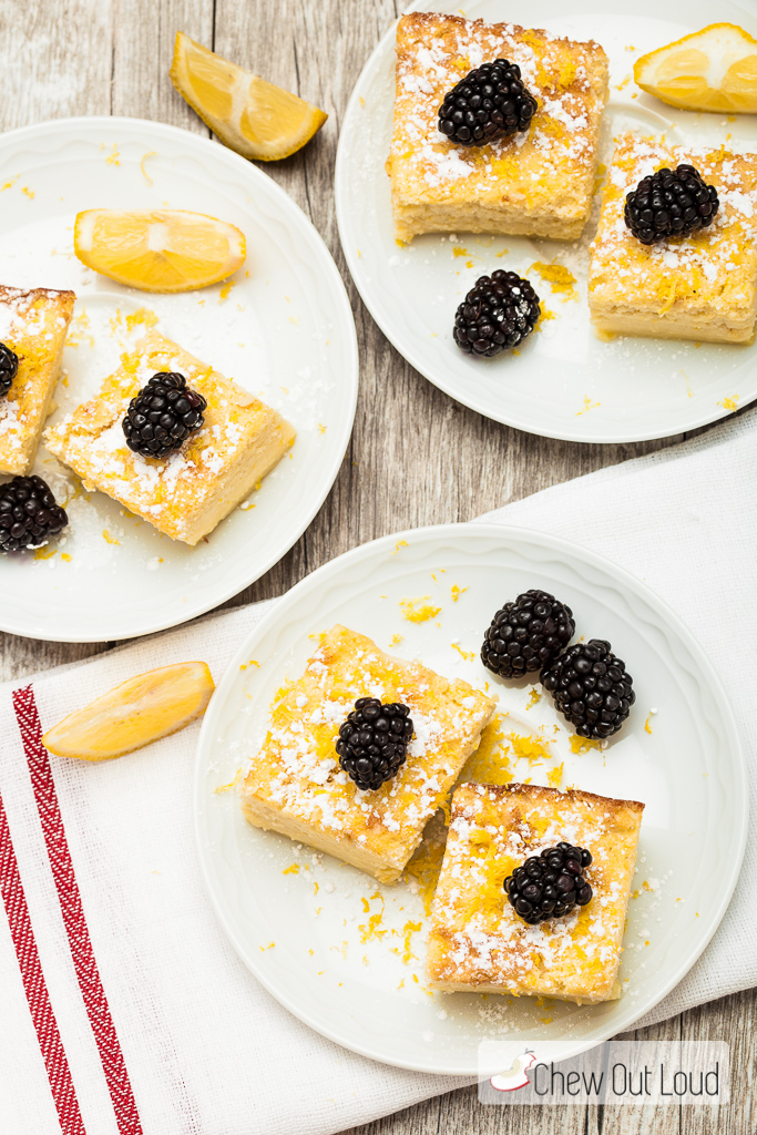 Magic Lemon Custard Cake slices