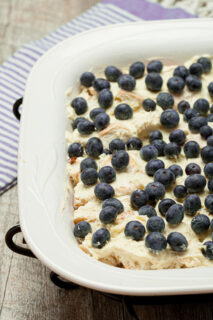 Blueberry Lemon French Toast Bake before baking