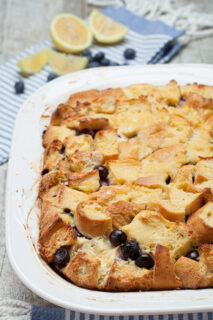 Blueberry Lemon French Toast Bake after baking