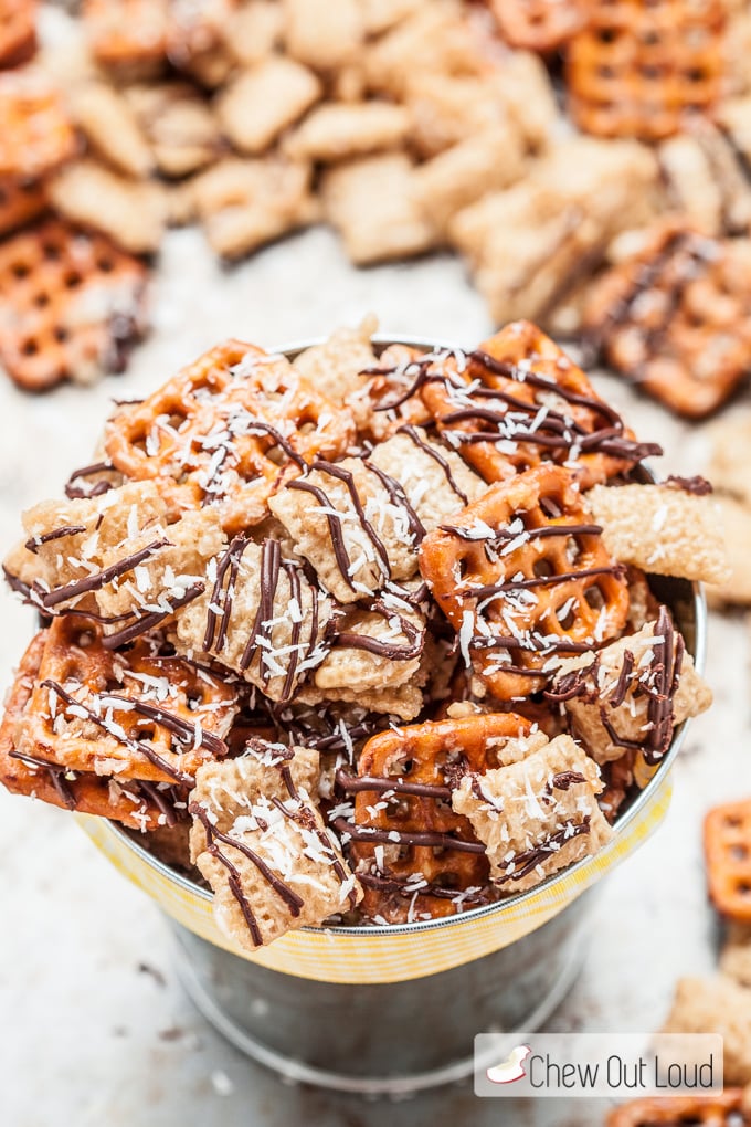 Mixed Snack with Chocolate and Shredded Coconut