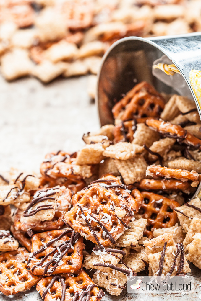 Samoa flavored chex snack mix