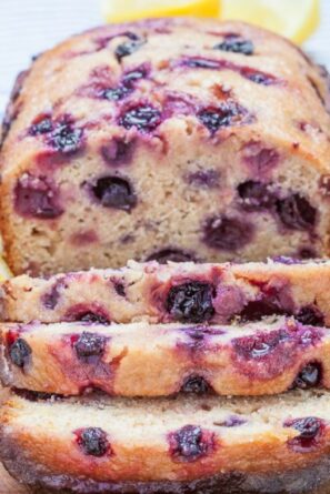 blueberry lemon bread slices