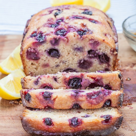 blueberry lemon bread slices