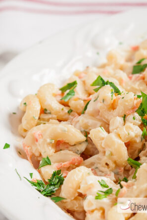 Hawaiian Macaroni Salad with Chopped Parsley