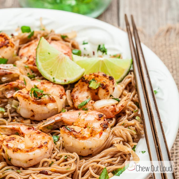 Soba Noodles with Grilled Shrimp 5