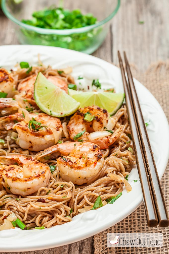 Soba Noodles with Grilled Shrimp and Cilantro 4