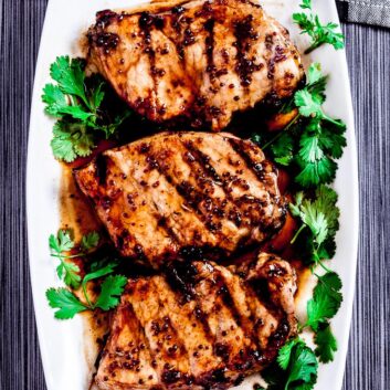 grilled pork chops, honey mustard pork, pork chops recipe