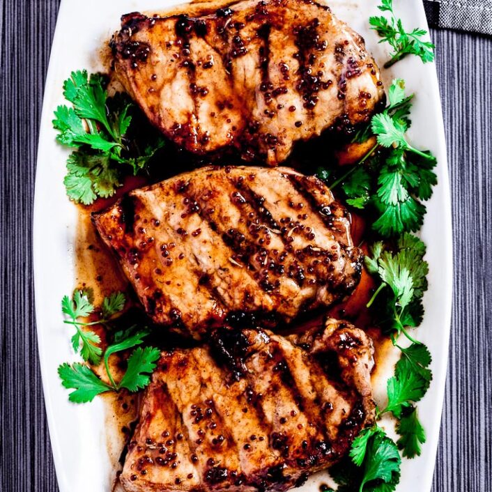 Honey Mustard Grilled Pork Chops | Chew Out Loud