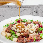 Chopped Apple, Candied Pecan and Blue Cheese Salad with Pouring Sauce