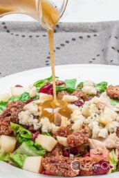 Chopped Apple, Candied Pecan and Blue Cheese Salad with Pouring Sauce