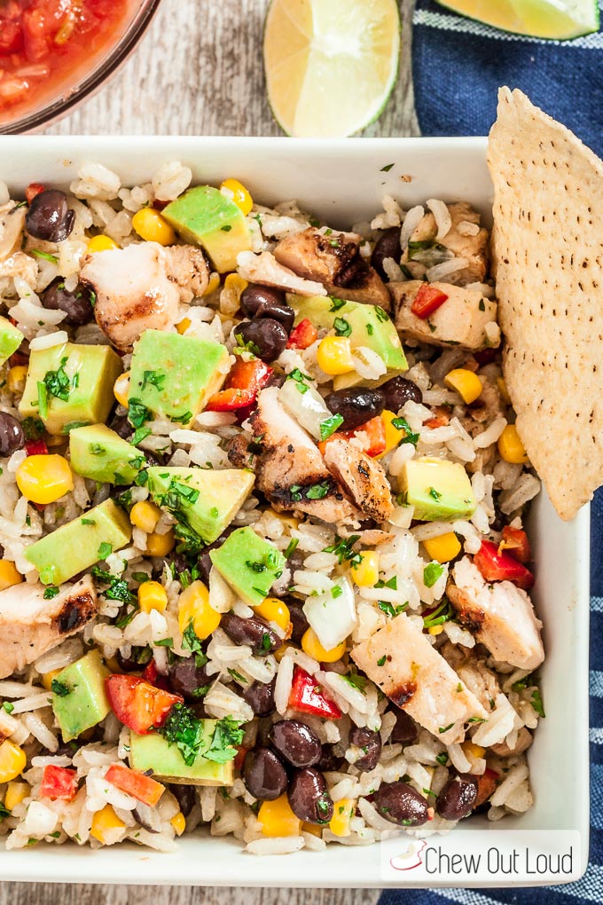 mexican rice salad, jasmine rice, mexican rice bowl