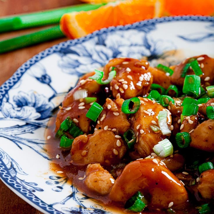 orange chicken on a plate