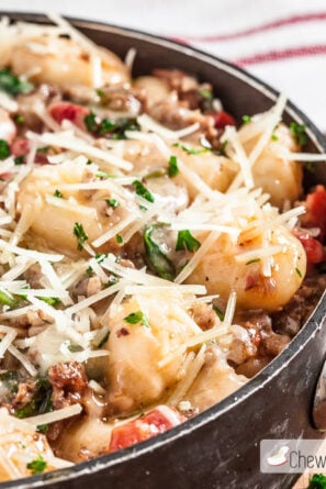 One Pan Gnocchi with Sausage and Spinach