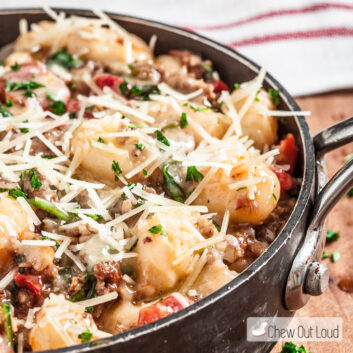 One Pan Gnocchi with Sausage and Spinach