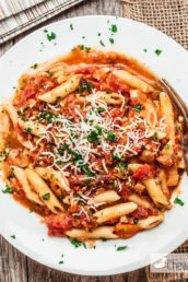 Penne with Sun Dried Tomato Vodka Sauce