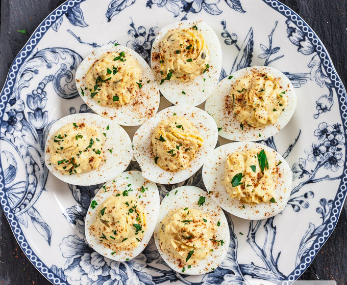 deviled eggs on a plate