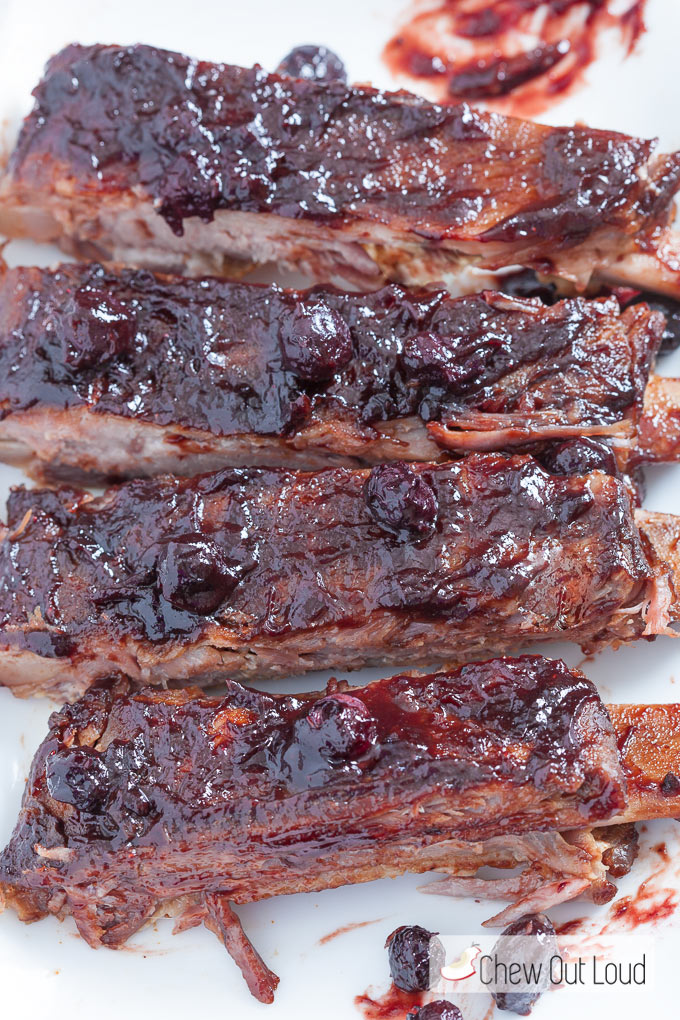 Blueberry BBQ Baked Ribs {Giveaway} Chew Out Loud