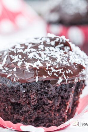 Chocolate Zucchini Cupcakes with Shredded Coconut