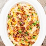Baked Mashed Potatoes with Bacon and Sliced Onions