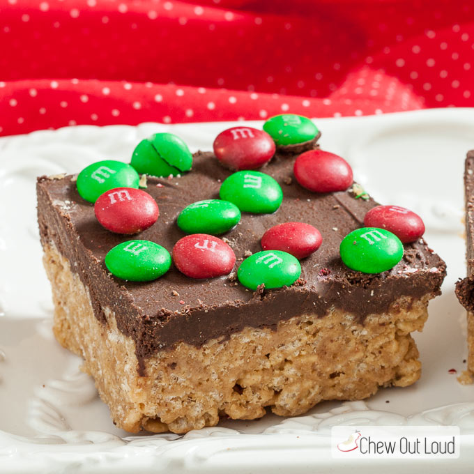 chocolate peanut butter krispy bars