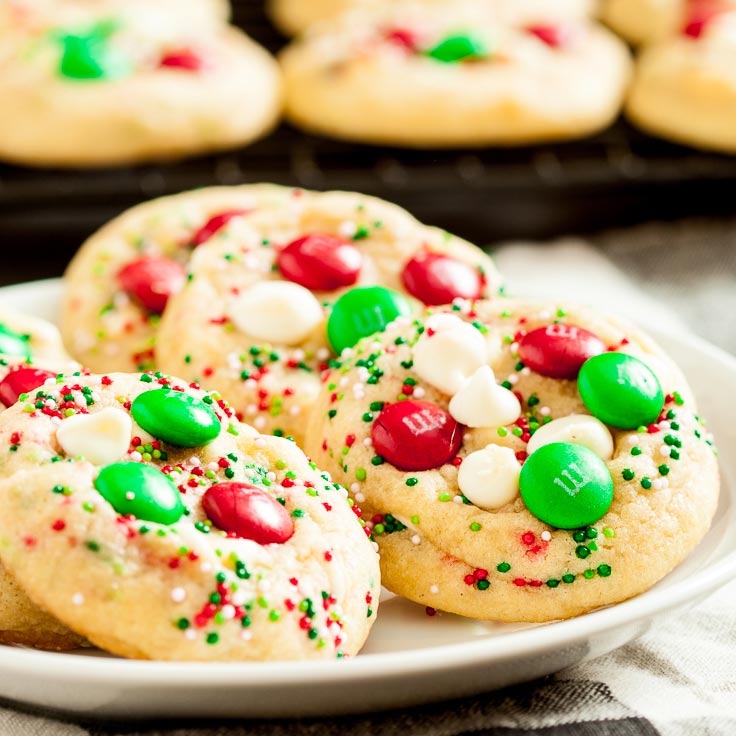 M&M Christmas Cookies, Chewy Christmas M&M Cookies