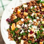 Wheat Berry Salad with chopped Apples and Oranges