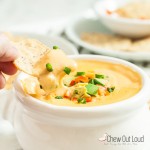 Nacho Queso Dip with Sliced Onions