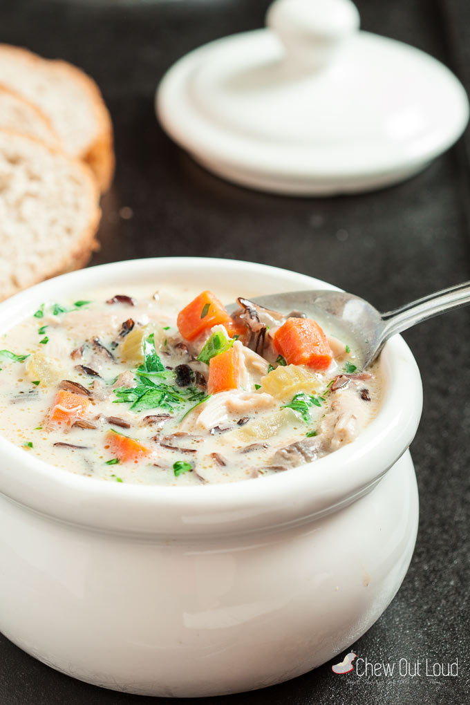 creamy wild rice chicken soup 3