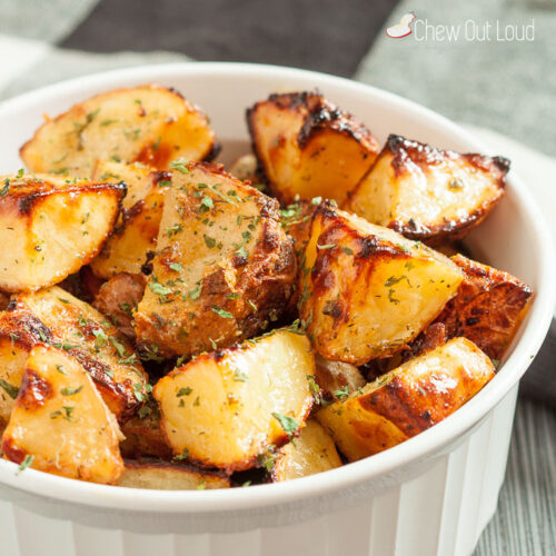 Garlic Herb Roasted Baby Potatoes | Chew Out Loud